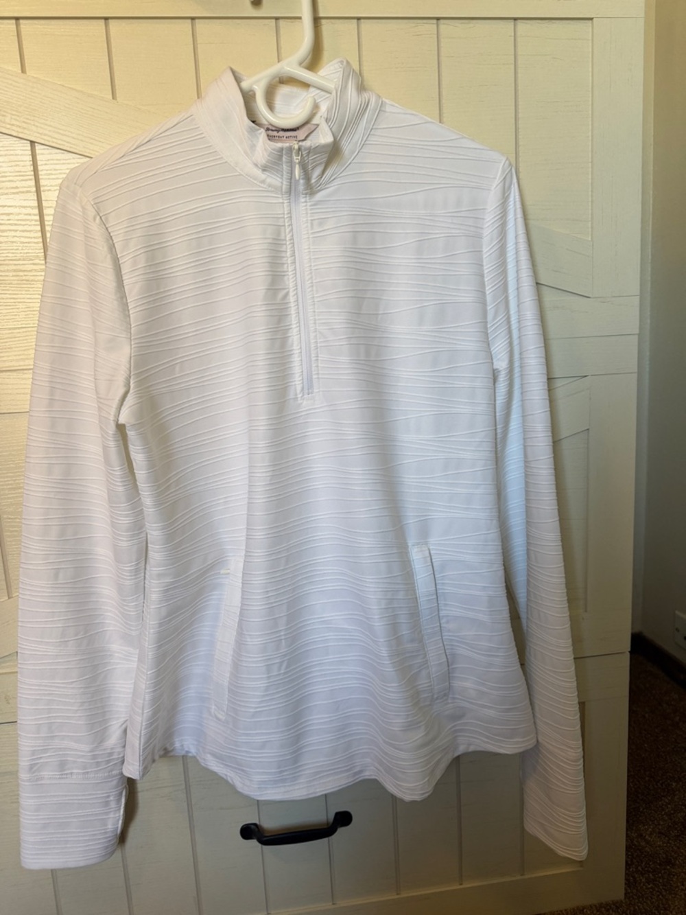 Tommy Bahama White Textured Quarter-Zip Pullover